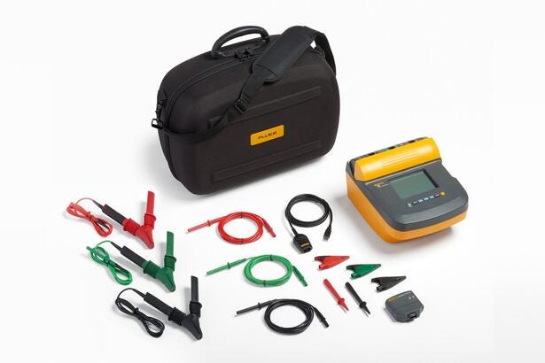 Fluke 1555 10 kV Insulation Tester – soft case, heavy duty leads, ir3000 FC wireless data connector